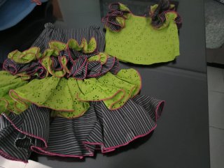 Conjunto Flamenco Niña Verde y Negro
