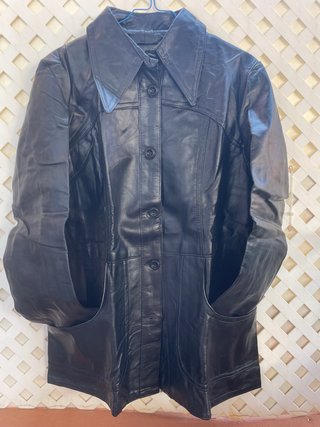 10 pzas Chaqueta vintage de cuero sintético negra