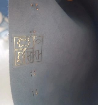 Rebajado hoy Botín cuña piel azul Camaleónica