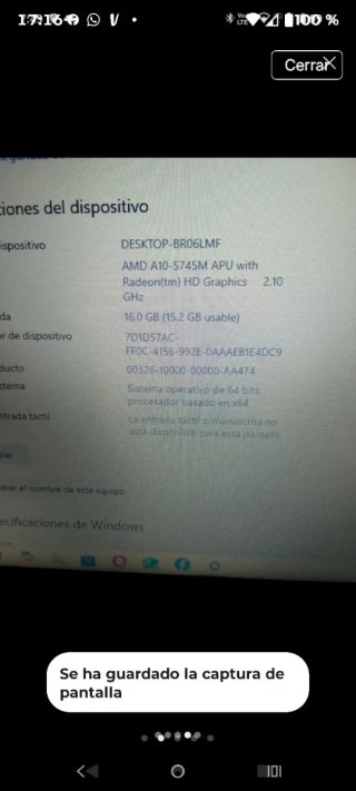 HP Portátil AMD A10 5745M 2.10ghz