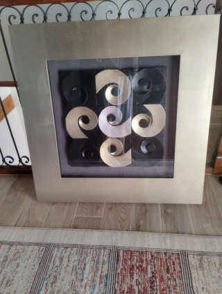 Cuadro Decorativo Dorado Espirales 90x90