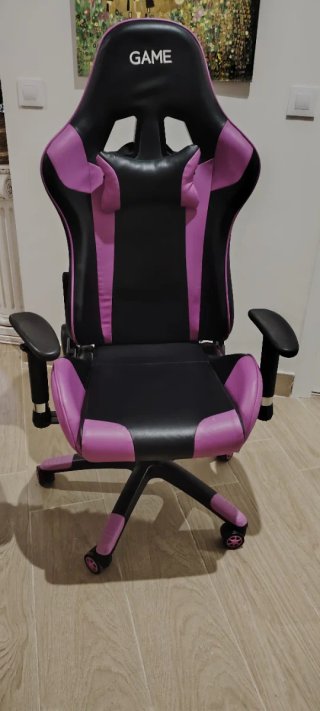 Silla Gaming Negra y Rosa