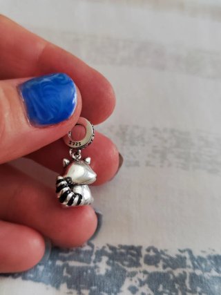 Charm Mapache con Bebida Rosa Plata