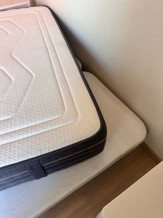 Cama 1,60mx1,90m con colchón y 2 mesitas