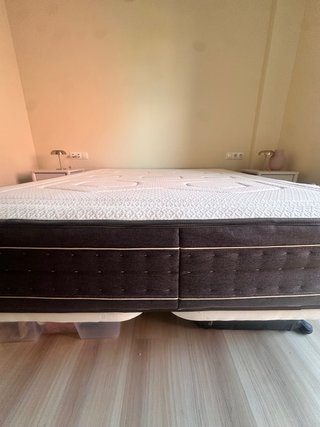 Cama 1,60mx1,90m con colchón y 2 mesitas