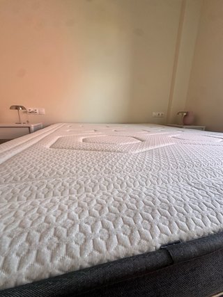 Cama 1,60mx1,90m con colchón y 2 mesitas