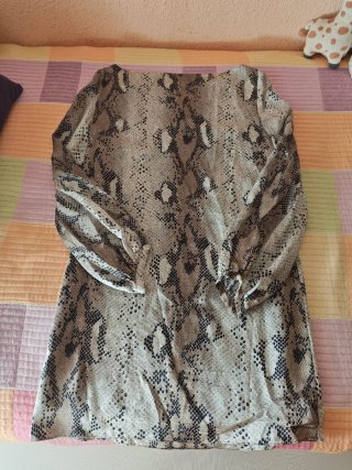 Vestido Zara animal print beige y negro