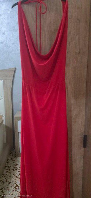 Vestido rojo largo halter