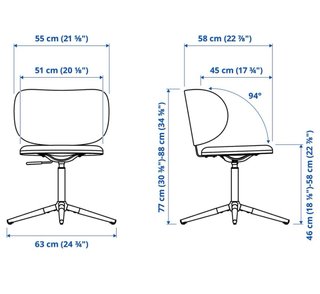 Silla Ikea regulable beige/gris