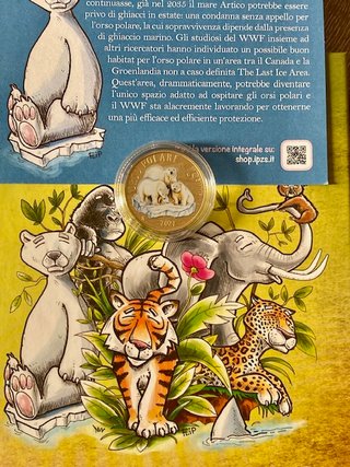 5 Euro Italia 2021 Animali Estinzione(Orso Polare)