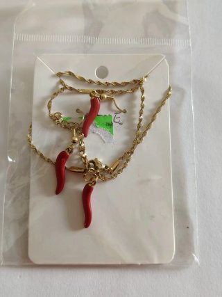 Collar Acero Inoxidable con Cerezas