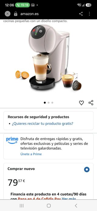 Cafetera Dolce Gusto Krups Blanca