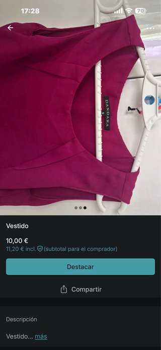 Vestido Mango Talla XS/34/6 Rosa