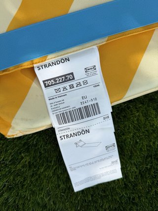 Tumbona esterilla Ikea rayas blancas y amarillas