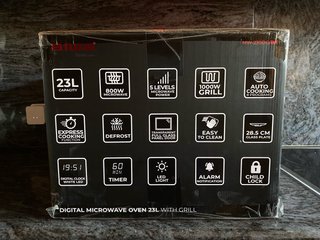 Microondas Aiwa 23L 1000W Grill Negro