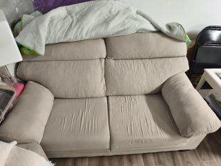 Sofá 3+2 plazas beige tela