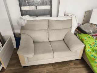 Sofá 3+2 plazas beige tela