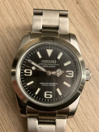 Seiko Explorer 36mm Negro/Plateado
