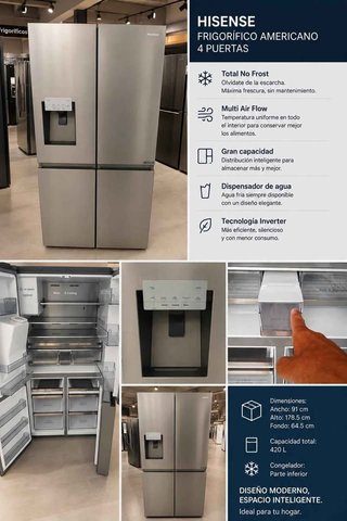 Frigorífico Americano Hisense 4 Puertas
