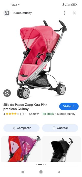 Silla de paseo Quinny roja