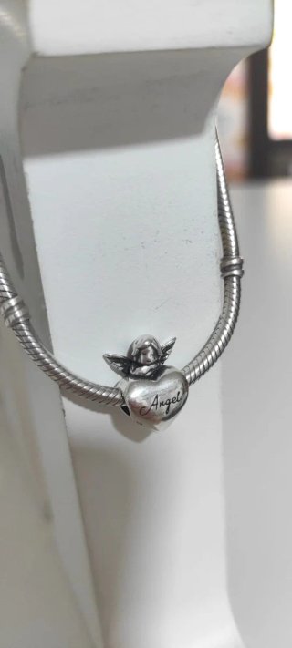 Charm Corazón Ángel Plata