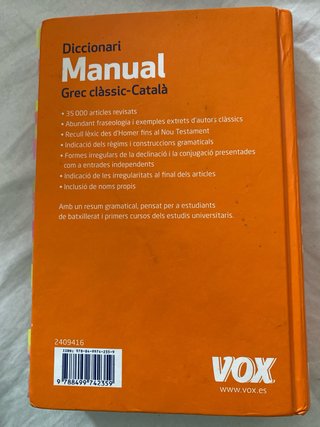 Diccionari manual grec clàssic-català