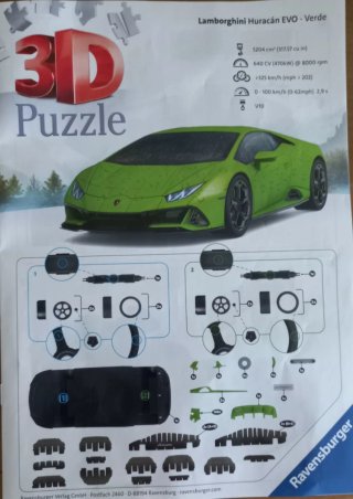 Puzzle 3D Lamborghini Huracán EVO Verde