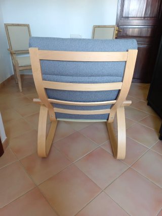Butaca Mecedora Ikea Tela y Madera