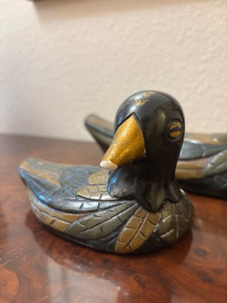 Pareja de patos decorativos