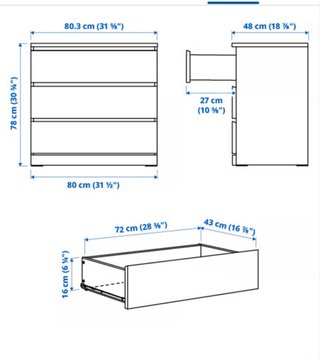 Cómoda 3 cajones Ikea blanca