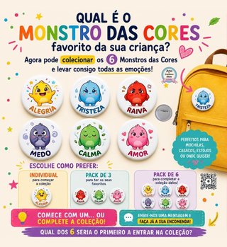 Crachás Monstros das Cores - Novos