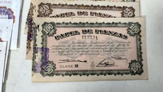 Papel de Fianza 1000, 100, 50 y 10 Ptas