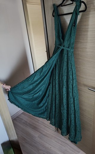 Vestido fiesta encaje verde talla S - EASY WEAR
