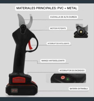 Tijeras Podar Eléctricas Recargables (2 Baterías)