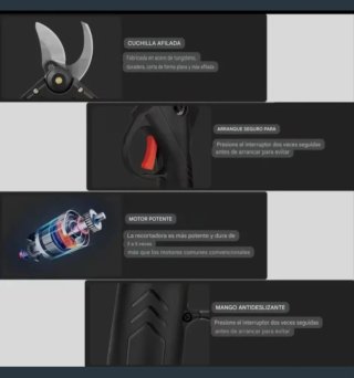 Tijeras Podar Eléctricas Recargables (2 Baterías)