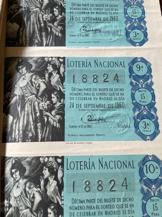 Boletos Loteria Nacional 1960