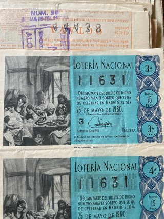 Boletos Loteria Nacional 1960