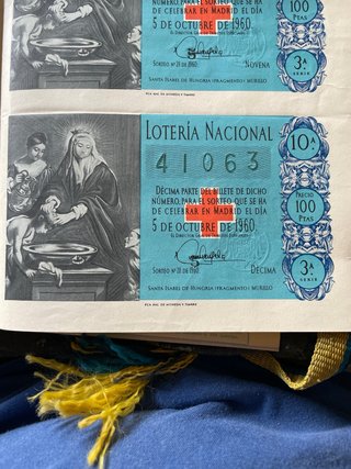 Boletos Loteria Nacional 1960