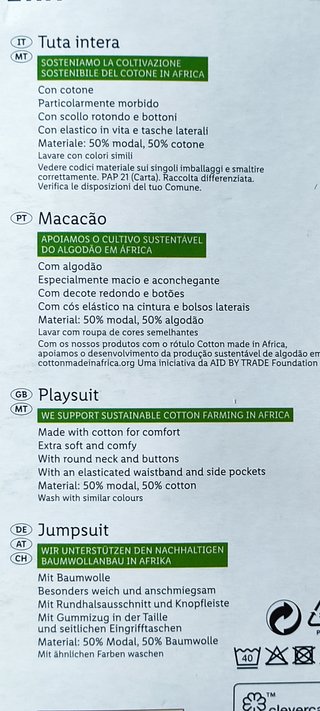 Mono blanco de algodón