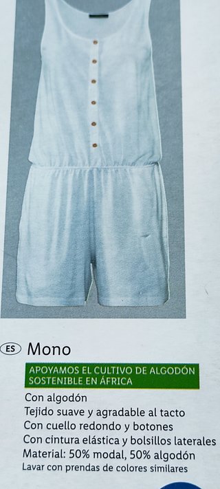 Mono blanco de algodón