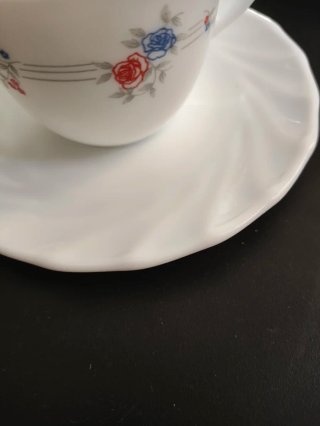 Juego 2 tazas y platos café porcelana