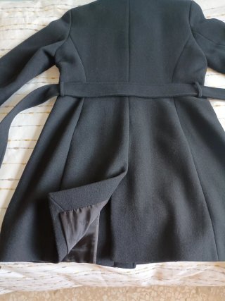 Abrigo de lana negro mujer
