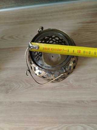 Coppia Lanterne Porta Candela Metallo Dorato