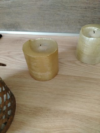 Coppia Lanterne Porta Candela Metallo Dorato