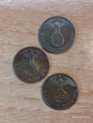 3 Monedas originales Antiguas Deutsches Reich.