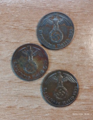 3 Monedas originales Antiguas Deutsches Reich.