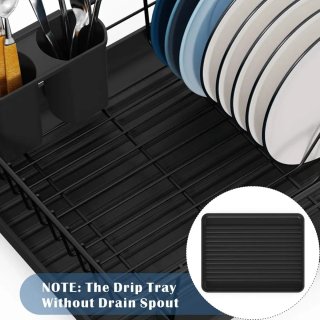 Escurreplatos Negro con Soporte Cubiertos