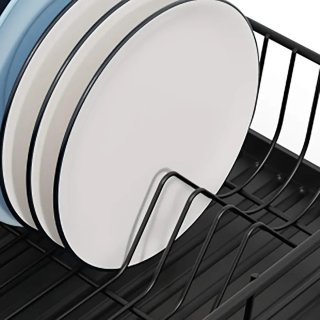 Escurreplatos Negro con Soporte Cubiertos