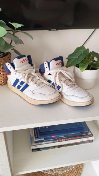Adidas Hoops 3.0 Mid Zapatillas Blancas y Azules
