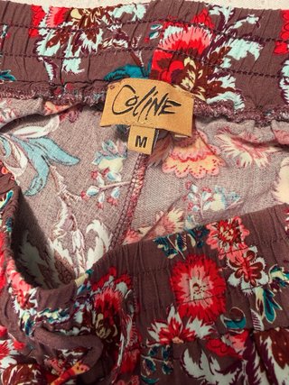 Pantalón largo estampado floral mujer